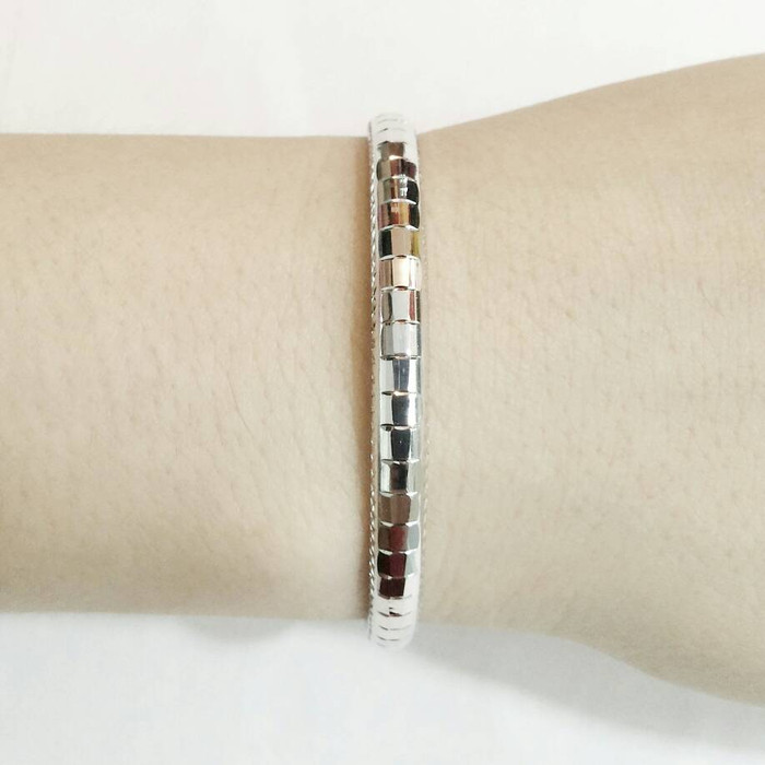 gelang tangan bangkok/gelang wanita perak silver 925 lapis emas putih