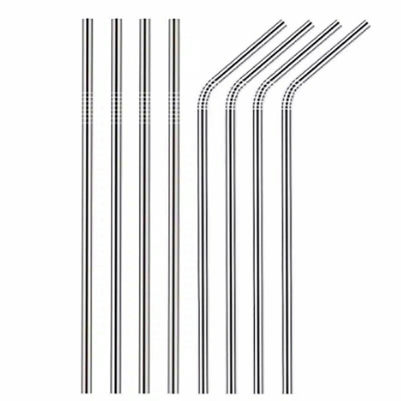 Sedotan Stainless Steel Straw Lurus Dan Bengkok Anti Karat