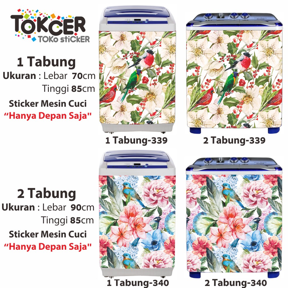 Stiker Mesin Cuci 1 dan 2 Tabung MONSTERA