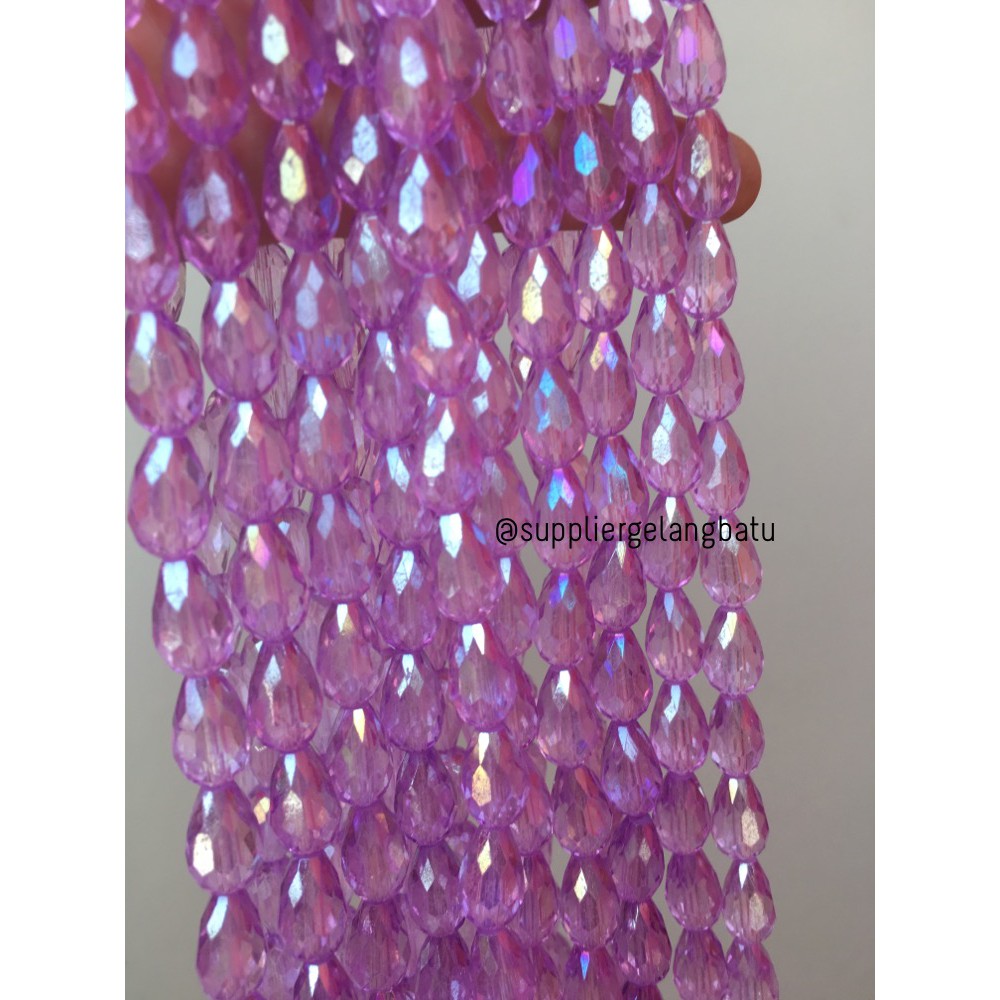 kristal Tetes ceko 13mm x 8mm PURPLE UNGU beads crystal payet PREMIUM aksesoris grosir craft fashion