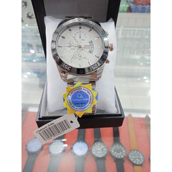 jam tangan sport pria Christyan Arden waterresistant free batrai cadangan kotak