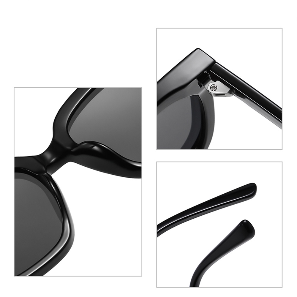 [Bisa Ganti Lensa] Kacamata Hitam Polarized Wanita Pria Cowok Besar Korea Gaya TR90 Frame Kaca Mata Hitam Anti Sinar Matahari UV400 Minus Viendo-4