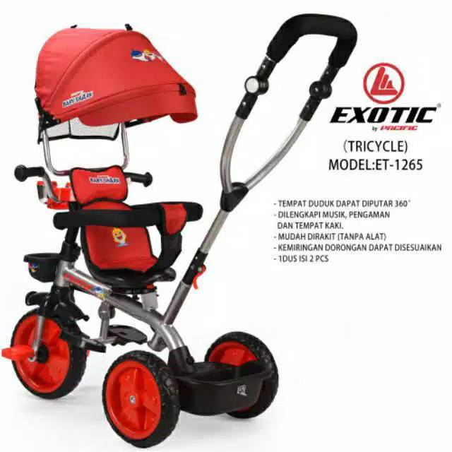 SEPEDA RODA ANAK TIGA EXOTIC TRICYCLE ET 1265 COCOK BUAT KADO ANAK