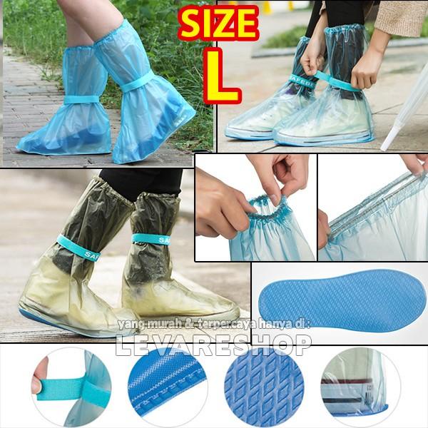 Cover Shoes | Rain Shoes Cover Jas Hujan Sepatu Anti Air (Setinggi Boots) Size L