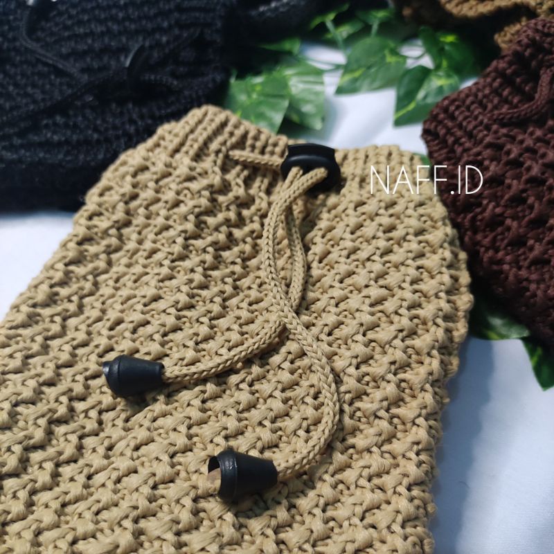 NAFF.ID-Tas HP Serut wanita|Tas Rajut Selempang Deema Polos