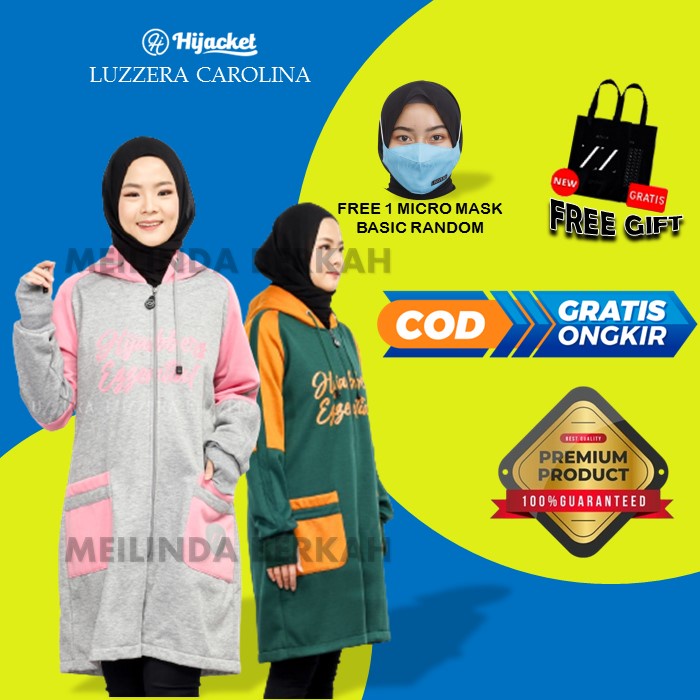 HIJACKET CAROLINA - HIJACKET ORIGINAL JAKET HIJABERS HOODIE WANITA / JAKET WANITA MUSLIMAH / JAKET P