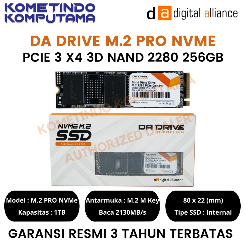 NVMe SSD 1TB DA DRIVE M.2 PRO NVMe READ 2130MB/s WRITE 1720MB/s