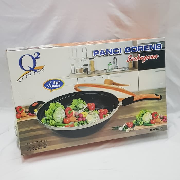 Q2 Panci Goreng / Wajan Penggorengan Enamel 32 cm / Wok pan Q2