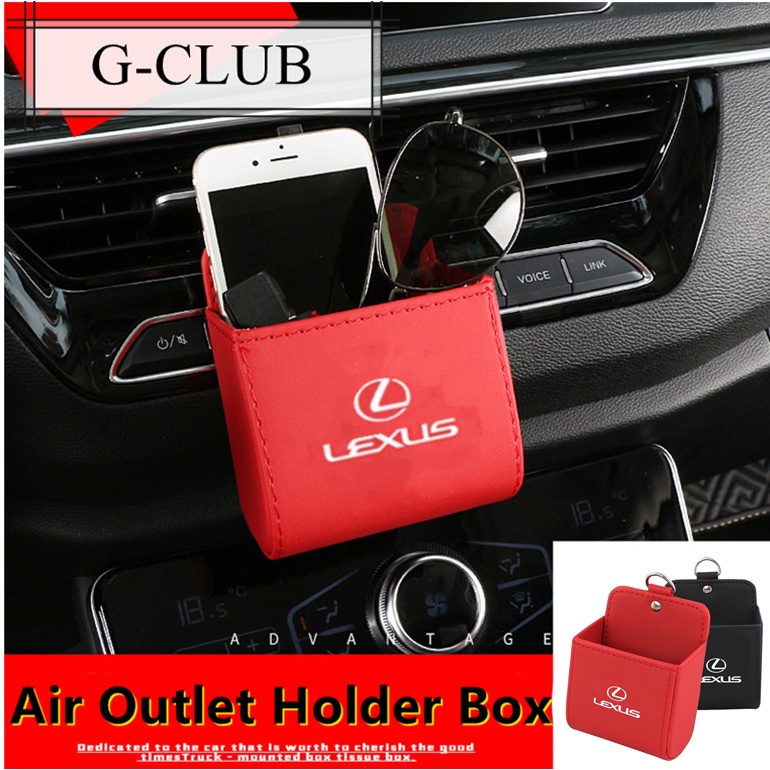 (G-CLUB) Tas Penyimpanan Barang Bahan Kulit Untuk Vent Ac Mobil Lexus ES GX LX RX LS NX LS RC