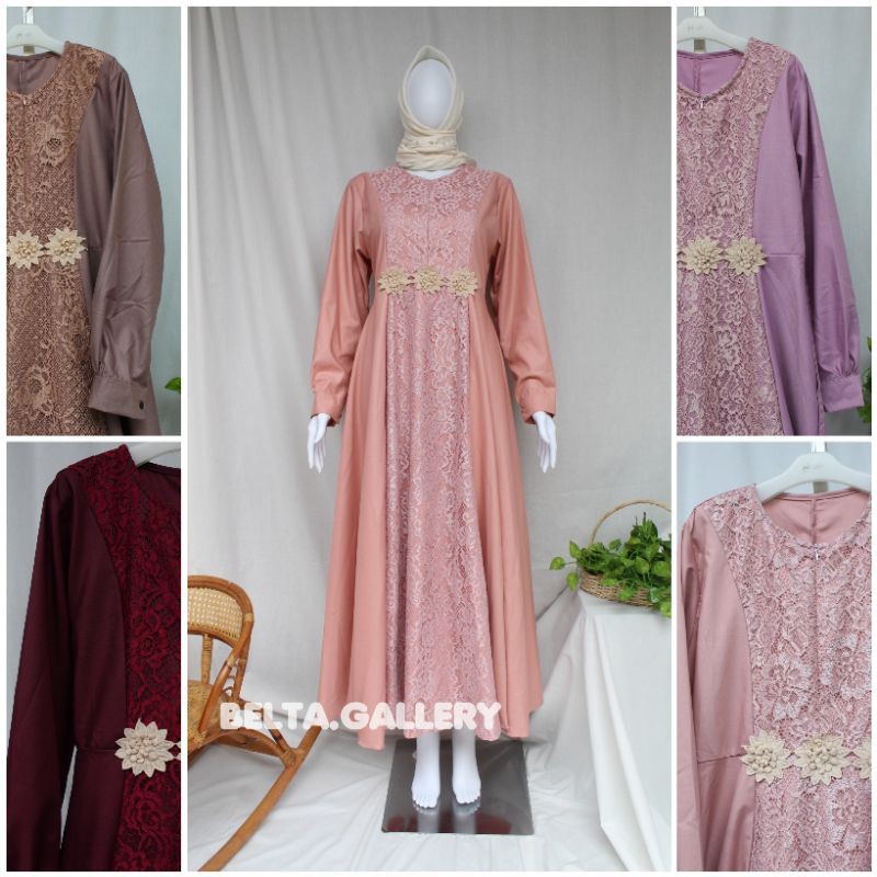 Gamis Brokat Terbaru Mewah terbaru2022 baju lebaran Brukat Toyobo Premium