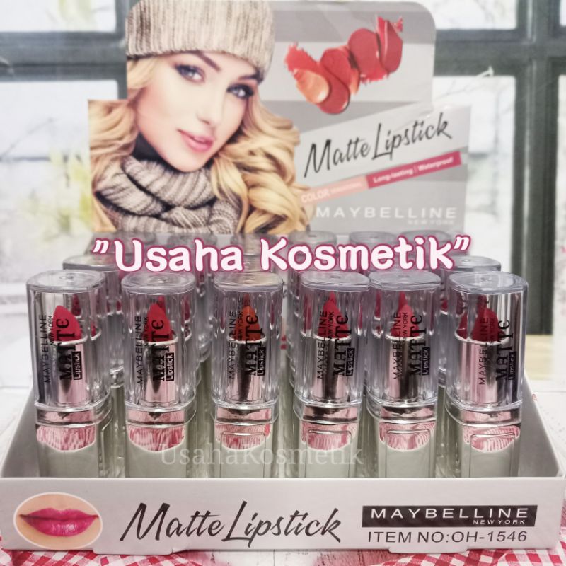 PROMO LIPSTIK MATTE 12 WARNA CANTIK MAYBELLINE FIT ME NEW YORK KEMASAN MEWAH PADAT  OH-1540/OH-1546