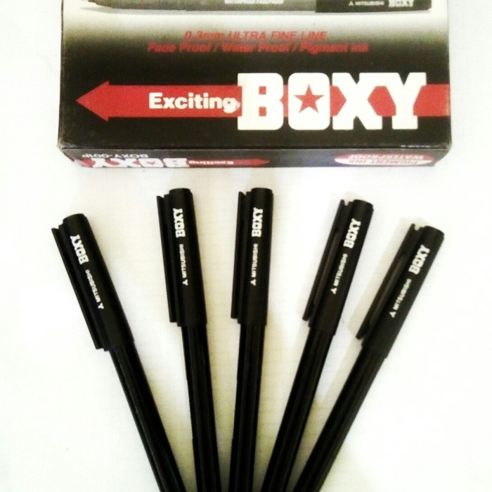 Pulpen Boxy Hitam / Balpoint Boxy Warna Hitam