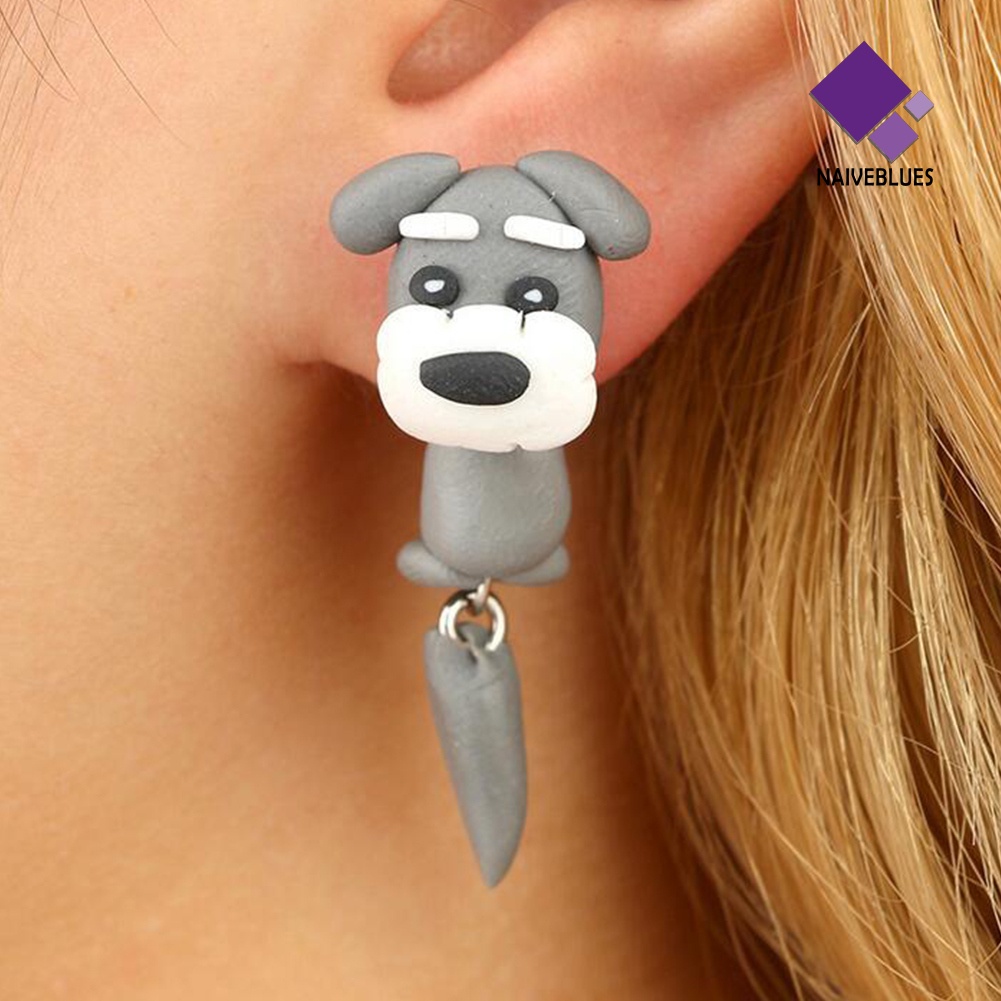 Anting Stud Bentuk Hewan Bahan Tanah Liat Untuk Wanita