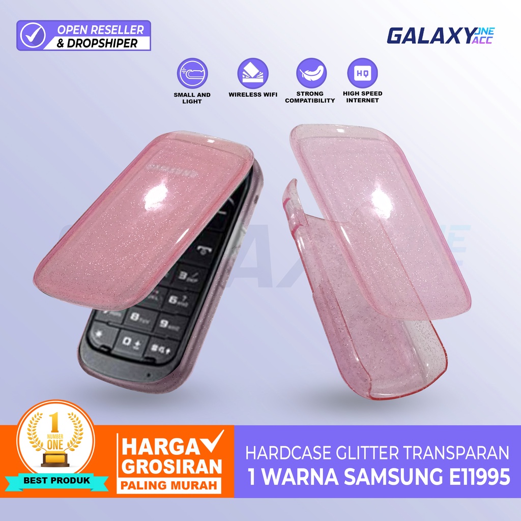 Hard Case Transparan Glitter Casing Caramel Samsung Lipat GT-E1195 Grosir Murah Aksesoris Hp Handphone