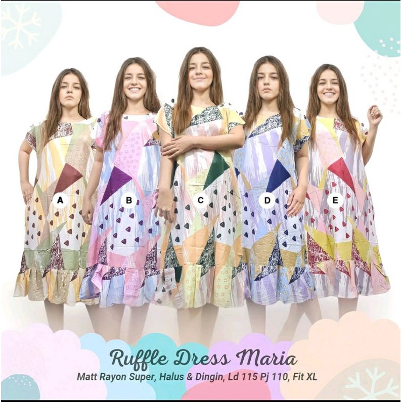 Daster Viral jumbo Daster Ruffle Daster Kekinian Daster Kece Daster Tunik