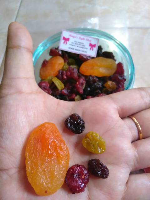 Mixfruit 1kg driedfruit buah kering super food cemilan diet sehat apricot kismis raisin cranberry blueberry vegan