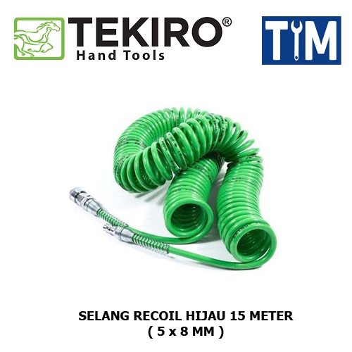 TEKIRO Selang Recoil Hijau 15 Meter / Selang Spiral 15 M ( 5 x 8 MM )