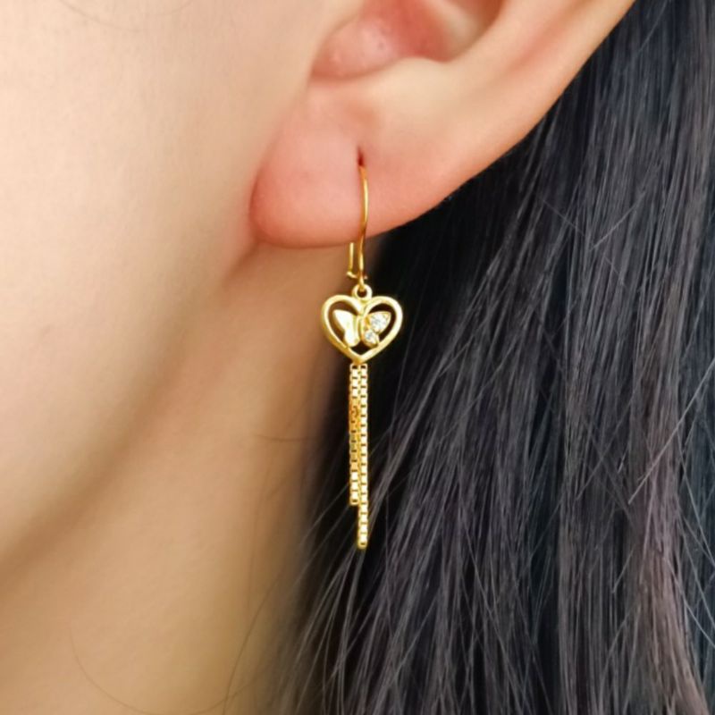 Anting Emas asli model bulat variasi warna