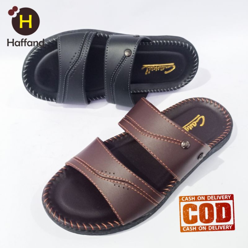 Sandal keren slop Sendal slide pria Sandal pria casual kulit | Sandal lebaran pria (CVL)