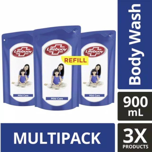 Sabun Cair Lifebuoy - Mild Care 900ml Multi Pack (3Pcs)