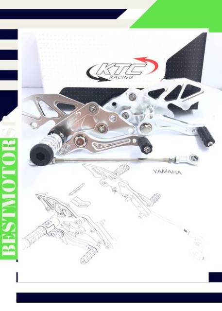 Footstep Underbone Vixion R15 R25 Lipat KTC Full CNC Merah Silver