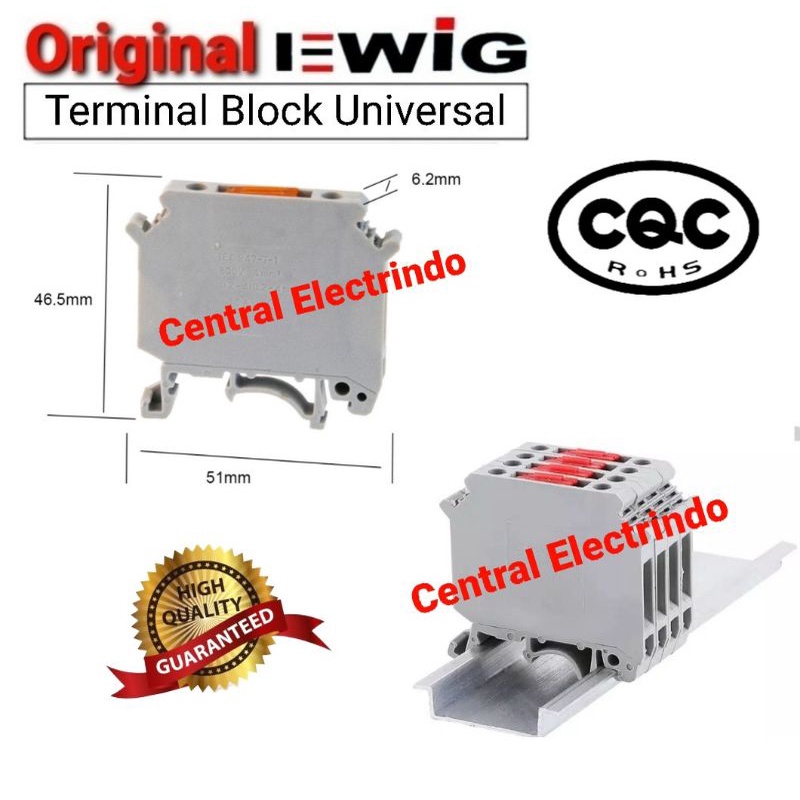 Terminal Block HUK5-MTK-P/P Knife Disconnect Terminal 4mm 800V 16A.