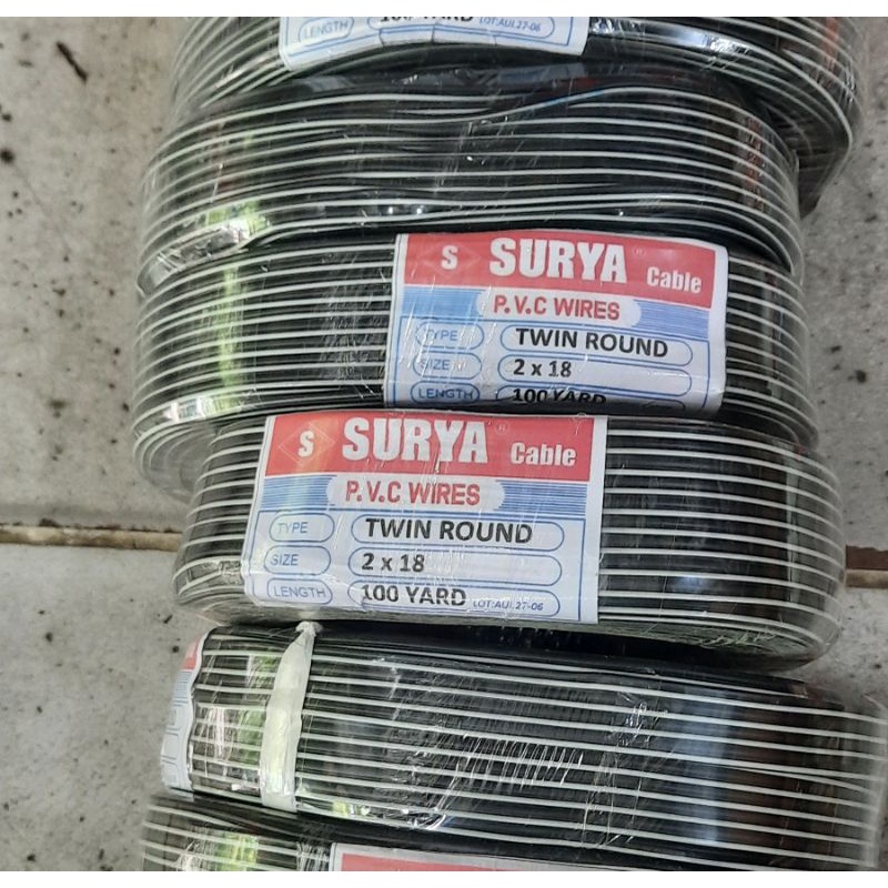 Kabel 2x18 100yard hitam putih