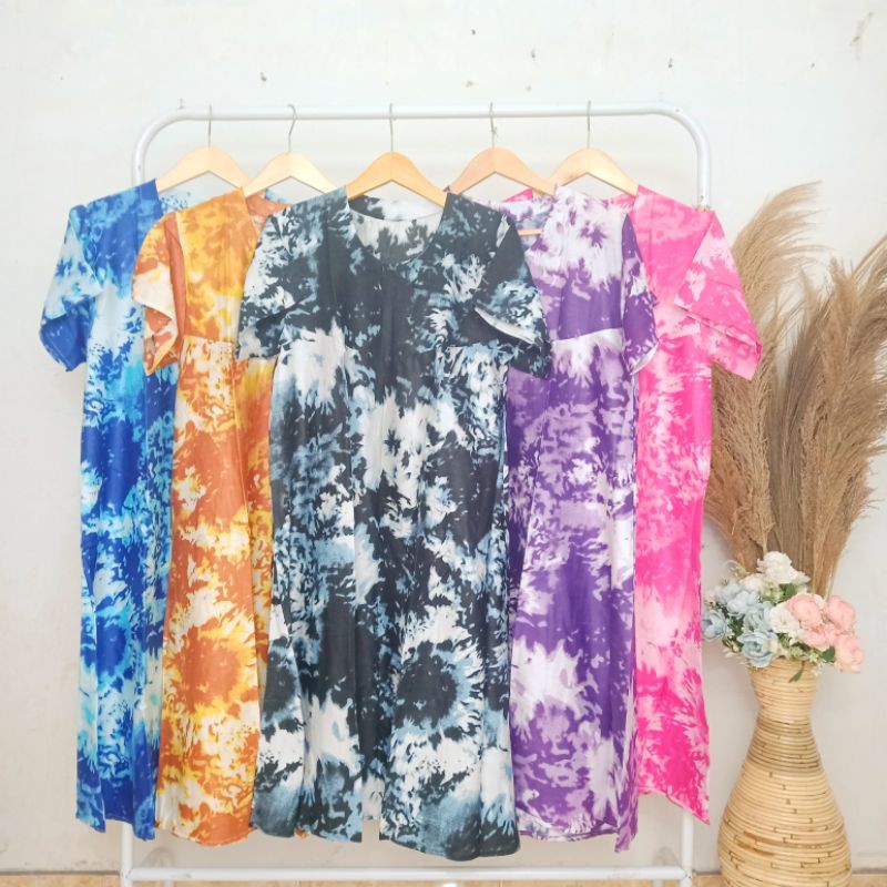 daster tie dye rayon daster dewasa/busui