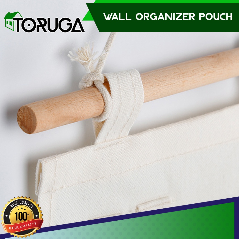 Wall Organizer Tempat Remote Kosmetik Dinding Pouch Gantung 6 Sekat Serbaguna