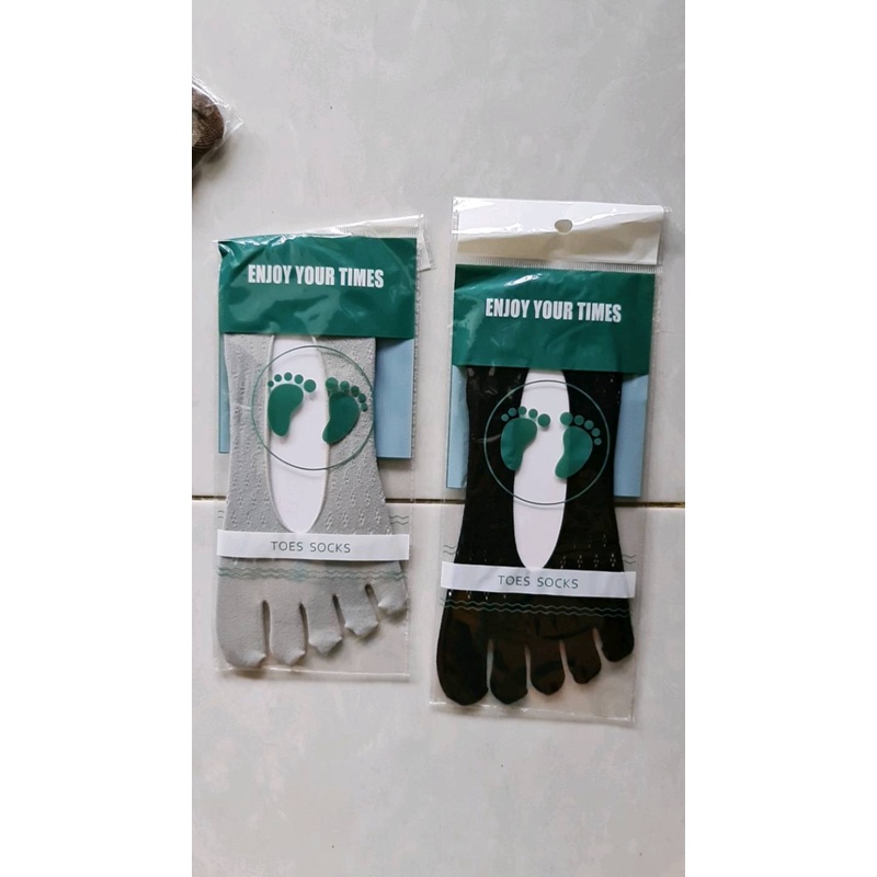Kaos Kaki Cewek Invisible Socks Tapak Bentuk Sepatu Tipis Pori Bunga Strech 5 Jari Full Hidden Socks-4