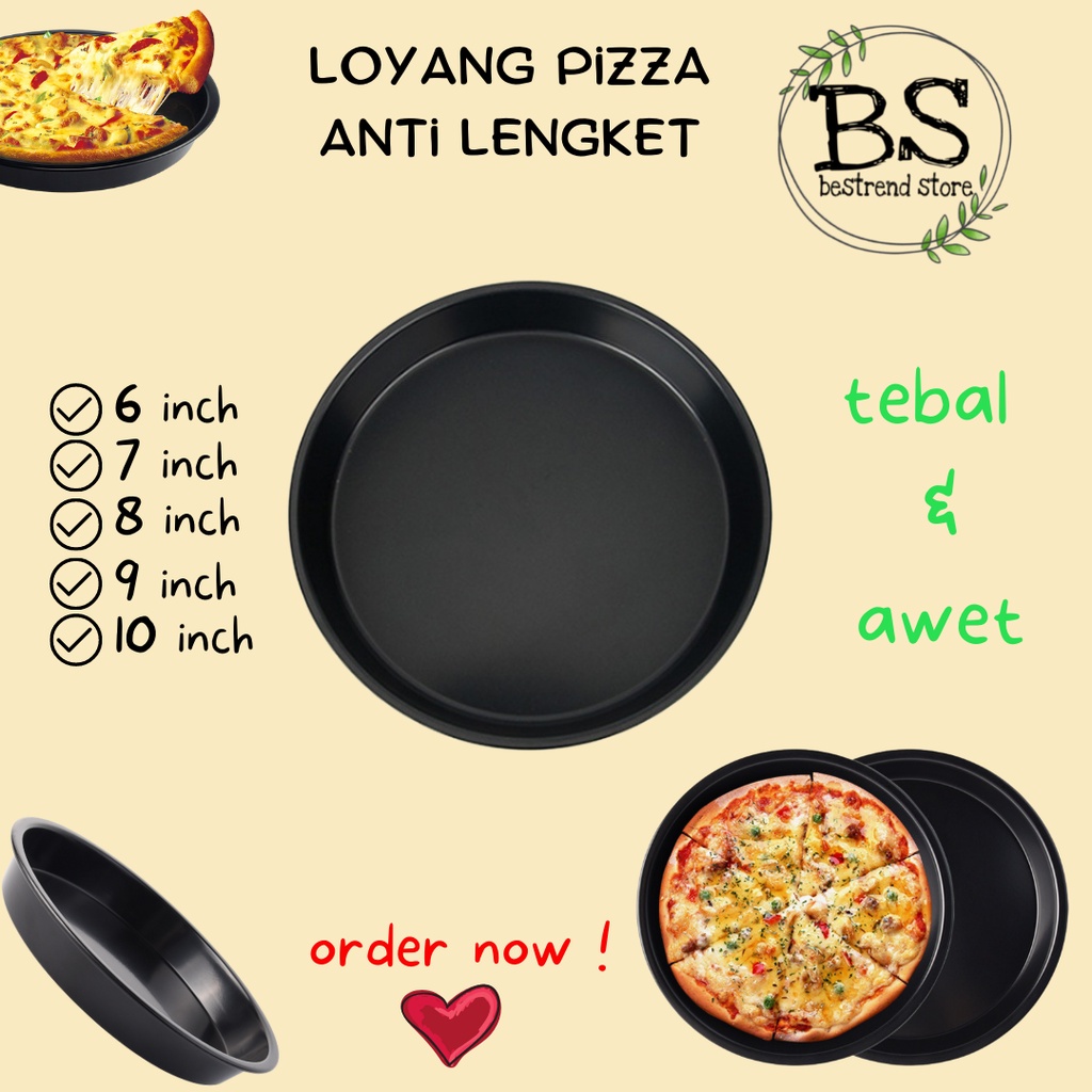 Loyang Pizza Anti Lengket Teflon Pan Non Stick 6 7 8 9 10 INCH