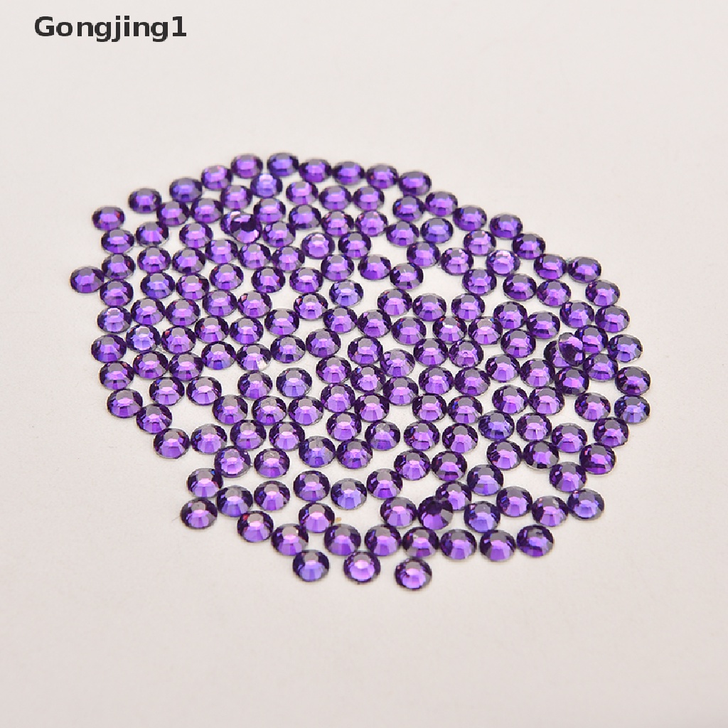 Gongjing1 Lot 1000Pcs Manik Kristal Berlian Imitasi Bulat Flatback 4mm Untuk Dekorasi Nail Art DIY