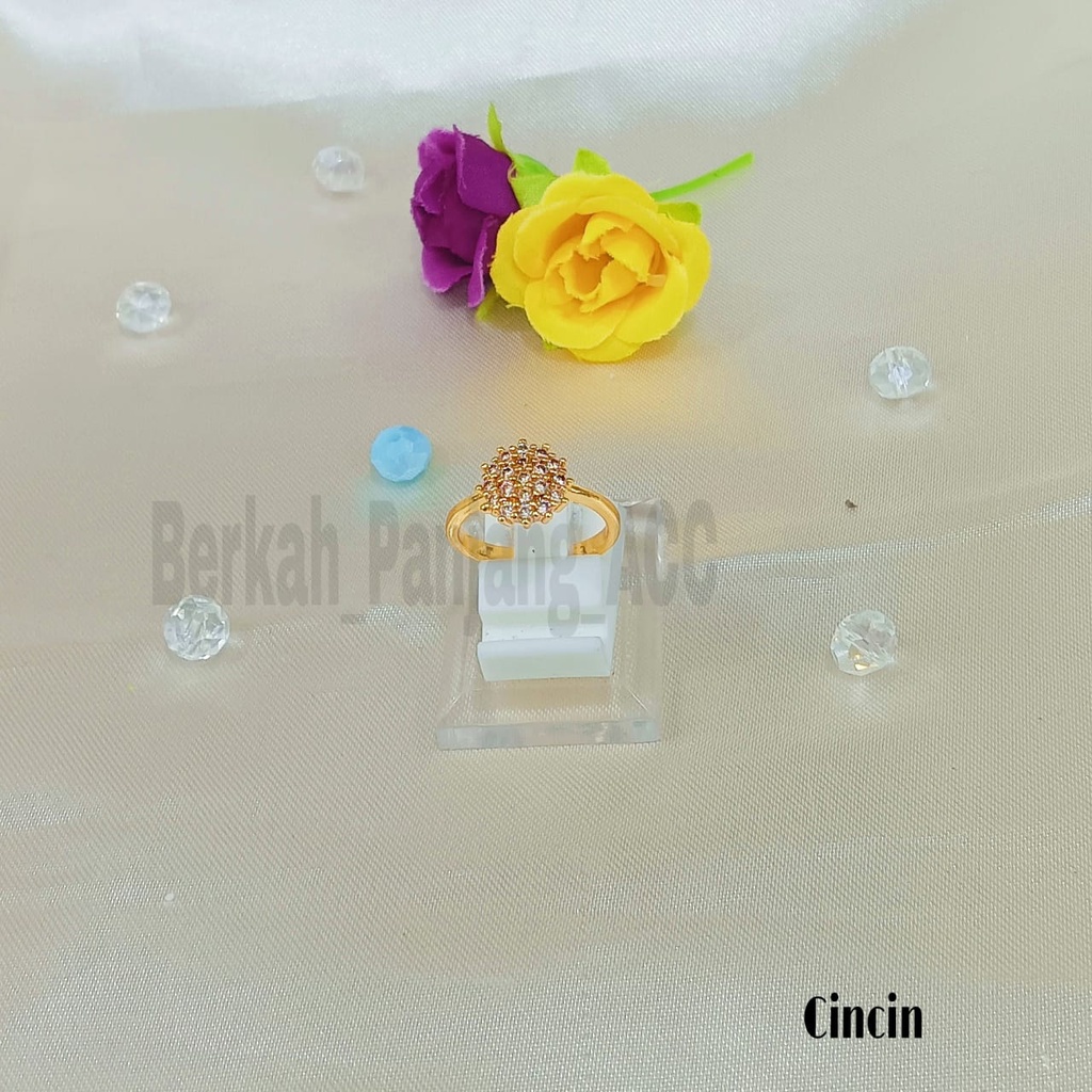 SET DEWASA BUNGA 2 SAKURA SUPEL DIAMOND Perhiasan super berkelas fashion korea anti karat dan anti luntur