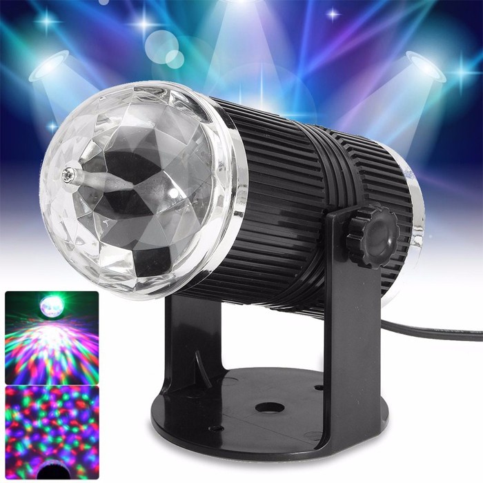 Paling Laris!!! Lampu Stand Disco LED Super Terang MS-357 Full Color Rotating Lamp Party Light Mini 3 Watt Berkualitas Original