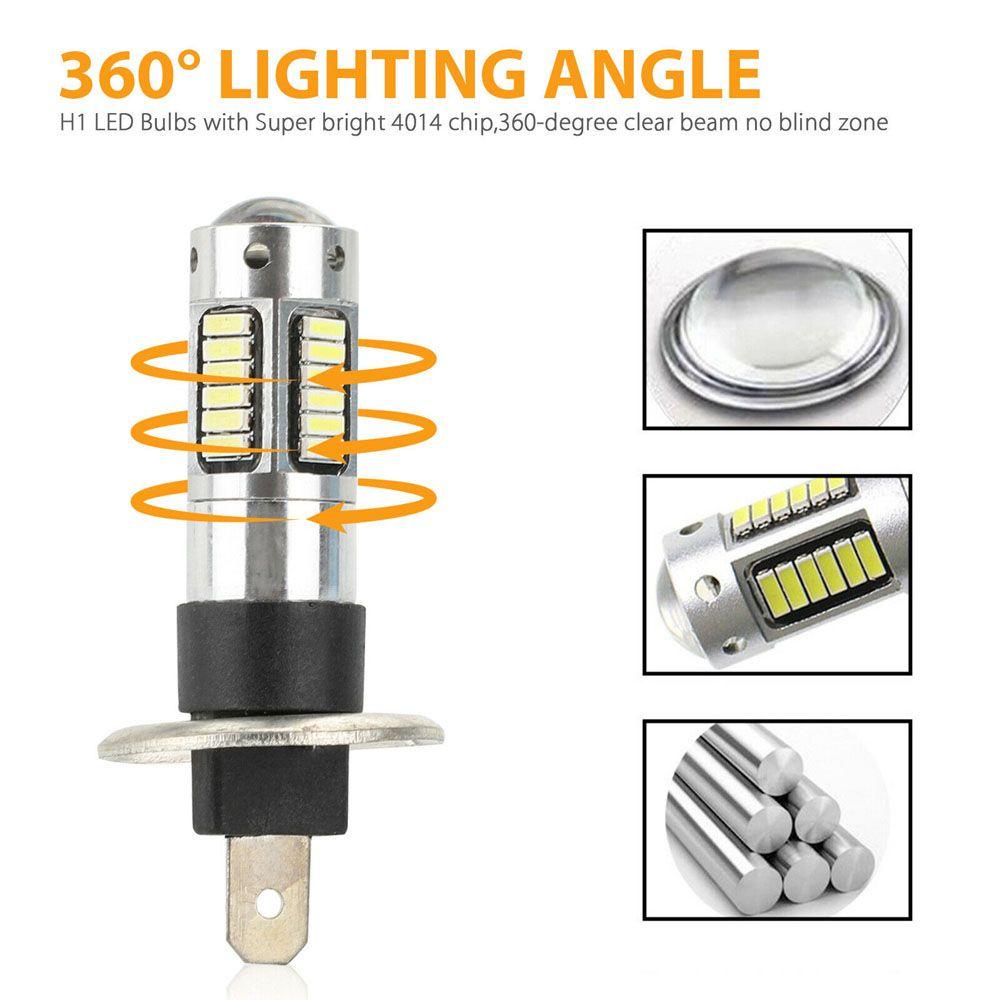 Lanfy Lampu Mobil Tahan Lama Kualitas Tinggi Car-styling 4014 Chip Light Bulb H1 6000K Lampu LED