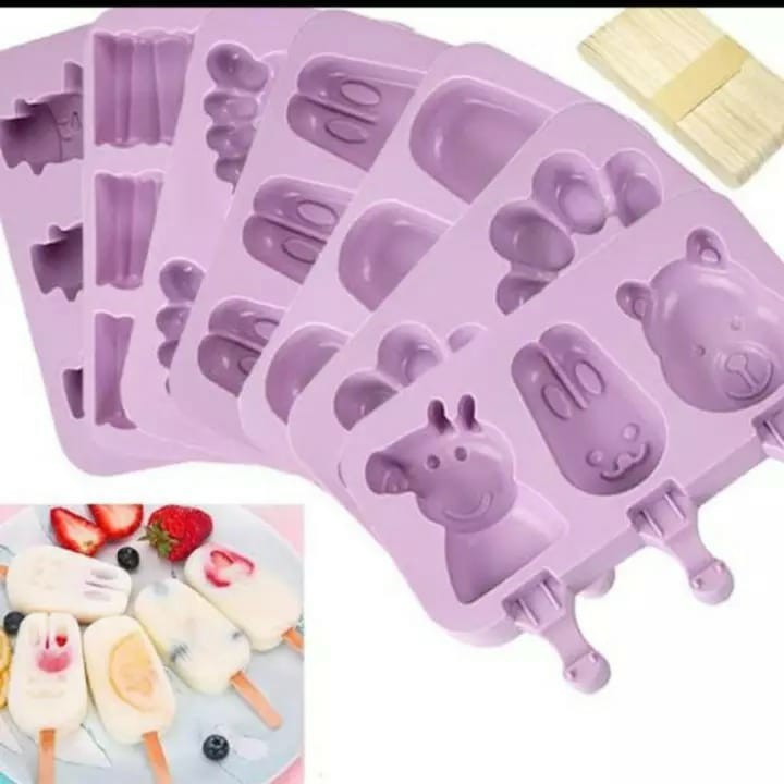 

CETAKAN ICE CREAM / JELLY AGAR AGAR SILIKON KARAKTER - Bisa utk cetakan es kirm, coklat, jelly, agar-agar, popsicle, kue, dll - Material food grade silicone, memiliki ketahanan panas yg sangat baik. - Reusable, bisa dipakai di oven, free