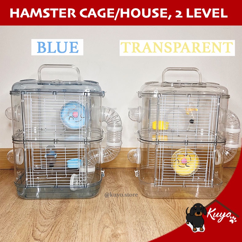 Set Paket Lengkap Kandang Rumah Tempat Tinggal Tidur Hamster Sugar Glider 2 Tingkat Level Lantai Mai