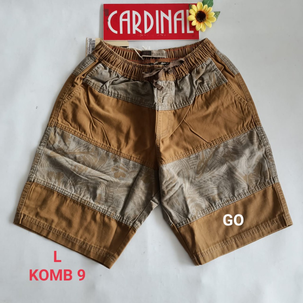 gof L CARDINAL KOMBINASI CELANA PENDEK KARET KOLOR Katun Casual Soft Jeans Murah Santai Original