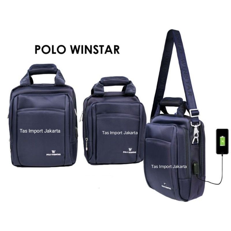 Tas selempang pria/Tas original polo winstar - USB PORT