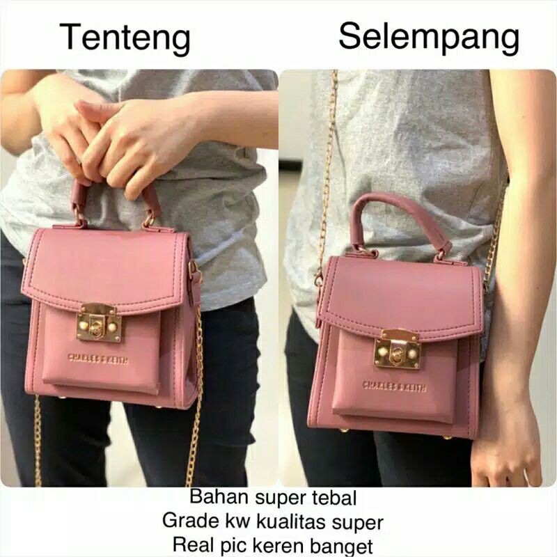 ( PROMO SALE ) BEST SELLER TAS WANITA HANDBAG CHARLES & KEITH SLING BAG JENYFER IMPORT SELEMPANG