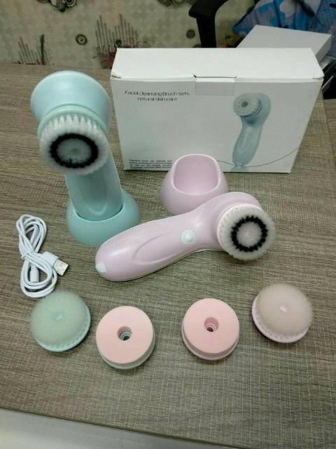 Facial cleansing brush set natural skincare cuci muka