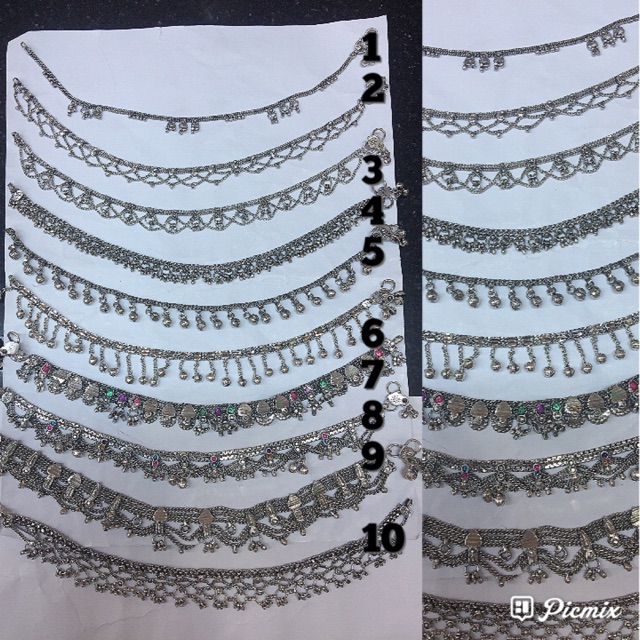 Gelang kaki perak bakar india anklet india kerincing bunyi