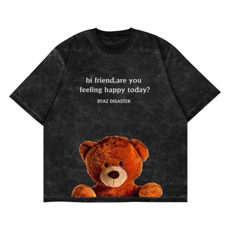 T Shirt BYAZ Teddy Bear Peek Disaster Washing X Ratu Aulia