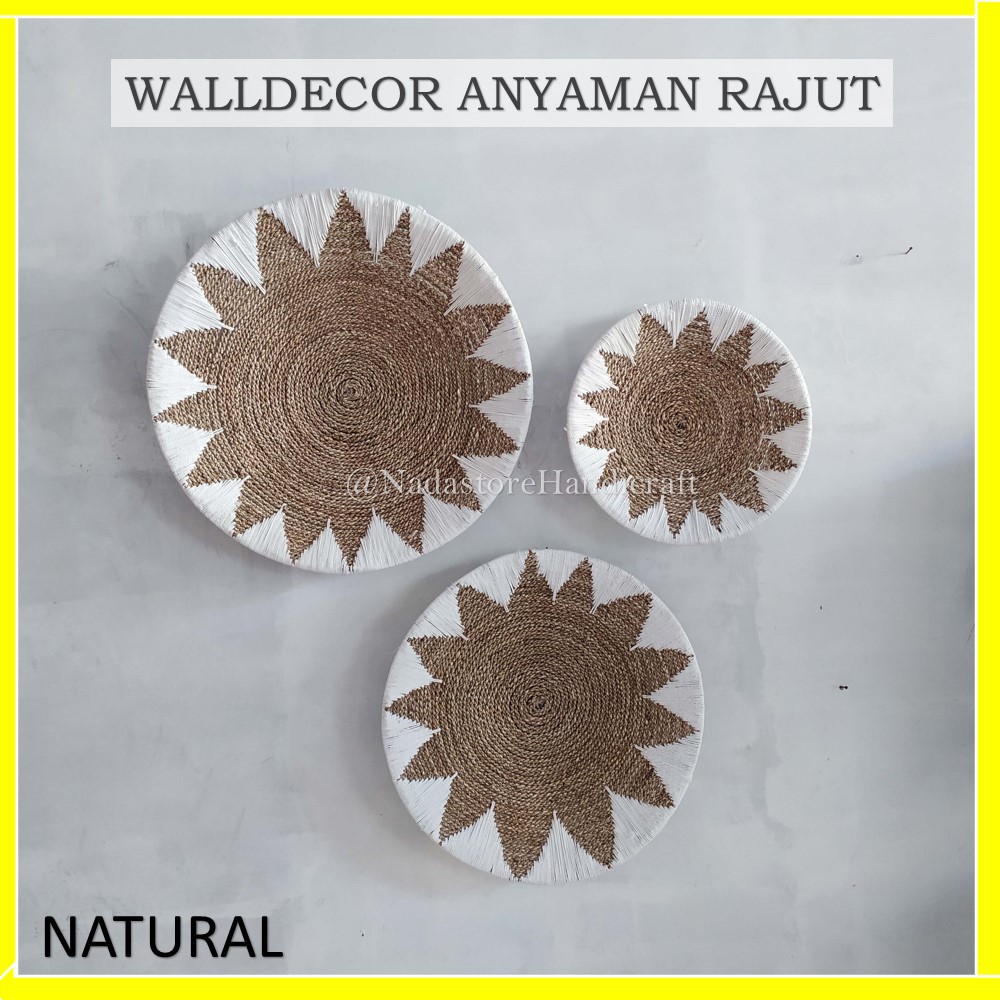 Walldecor Anyaman Variasi Rajut / Natural woven Banana Walldecor / Hiasan Dinding / Pajangan Dinding