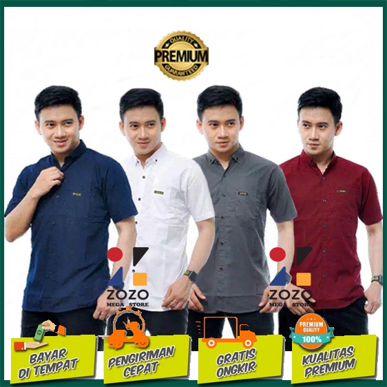 KEMEJA POLOS PRIA LENGAN PENDEK KATUN PREMIUM QUALITY