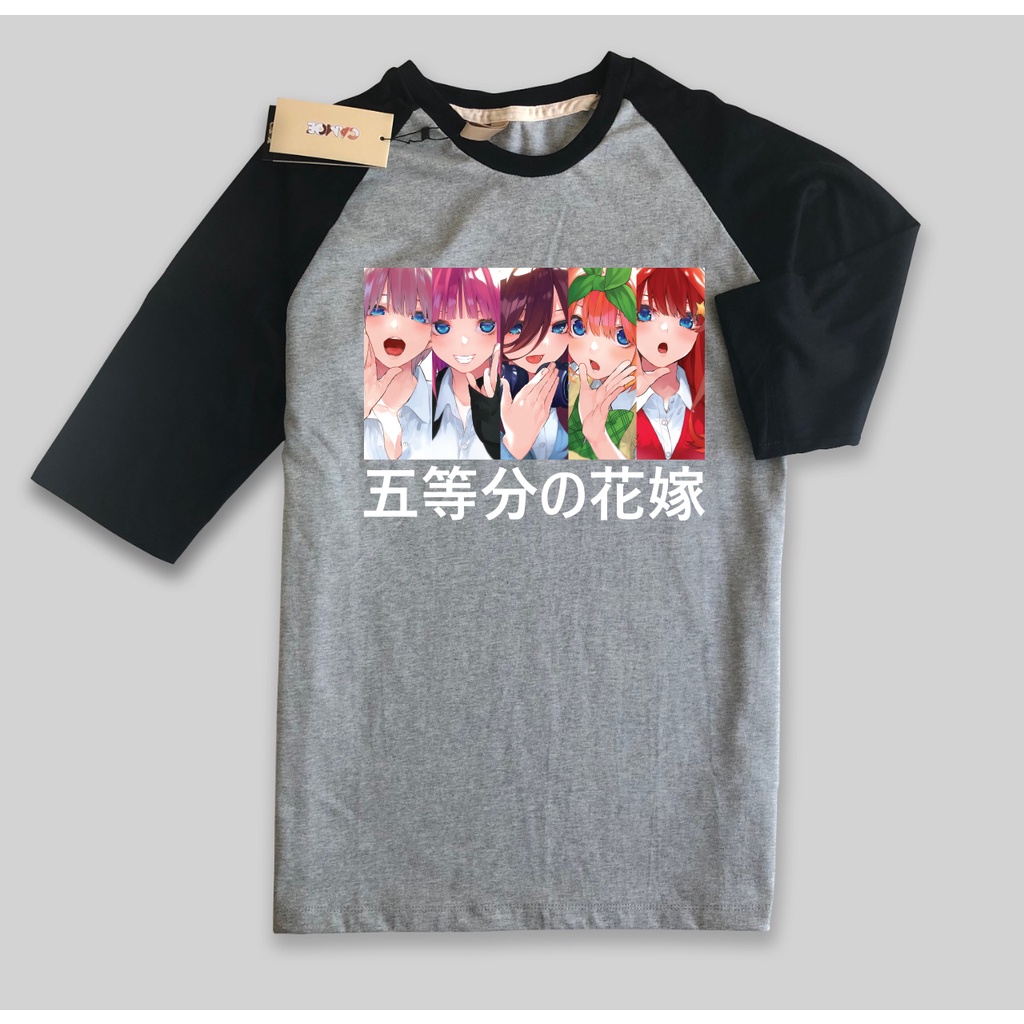 kaos raglan Anime Go Toubun no hanayome waifu quintuplets