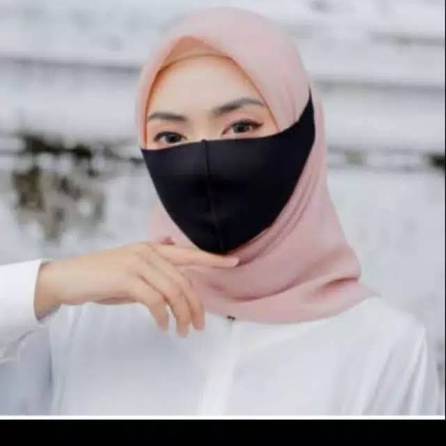 Masker Hijab / Hijaber bahan kain scuba