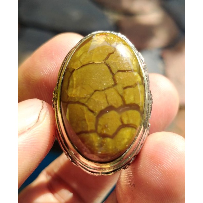 Cincin Batu Akik BACAN GURANGO COKLAT asli batu bukan sintetis garut king safir pirus jamrud