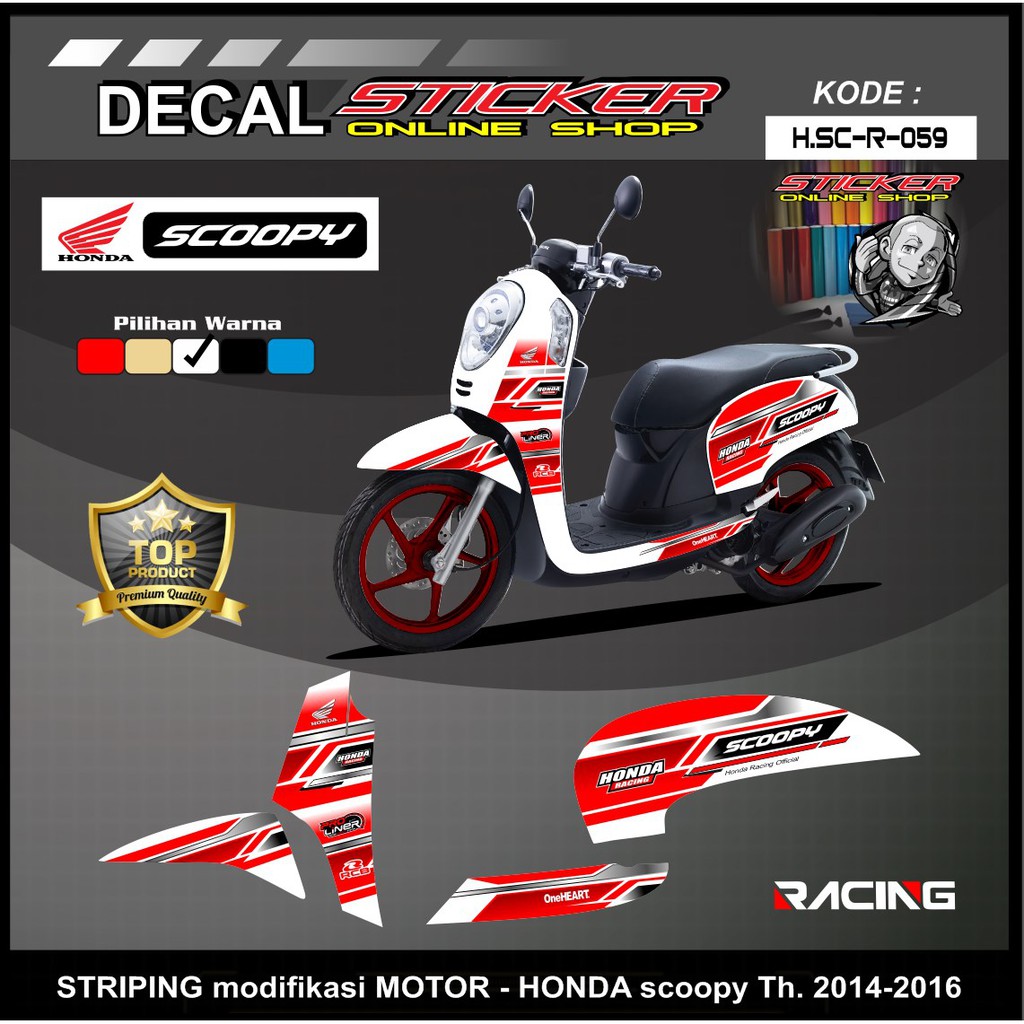 STIKER MOTOR HONDA SCOOPY FI 2014 2016 DECAL STRIPING CUSTOM RACING KEREN MURAH TERLARIS Shopee Indonesia