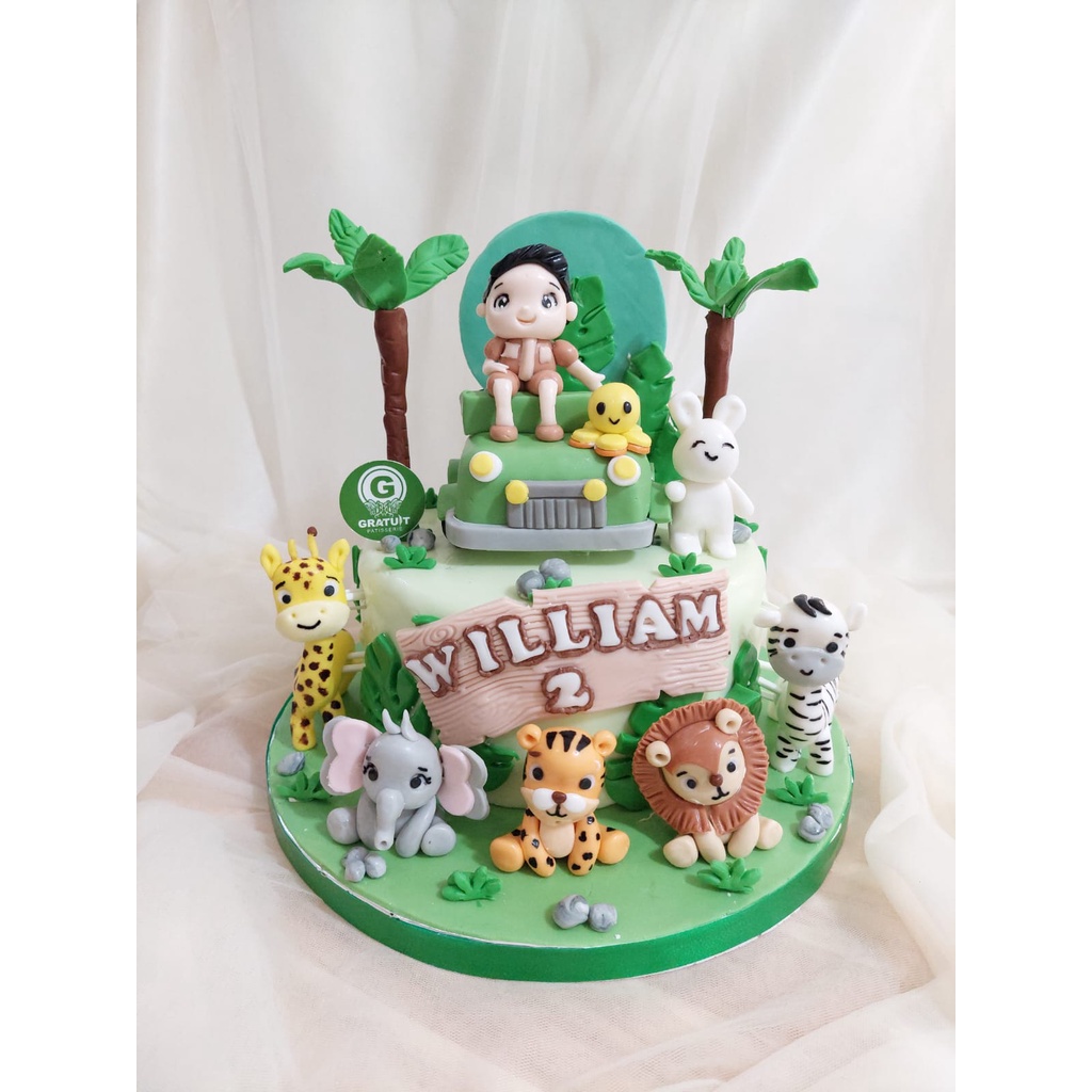 

CAKE ANIMAL SAFARI BIRTHDAY CAKE UK 15CM